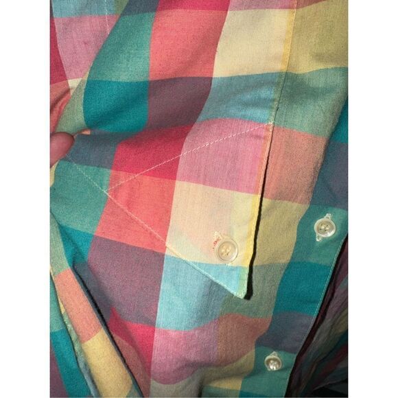 Peter Ashley Unlimited Pastel Checkerboard Button Up 40 M - Picture 5 of 10